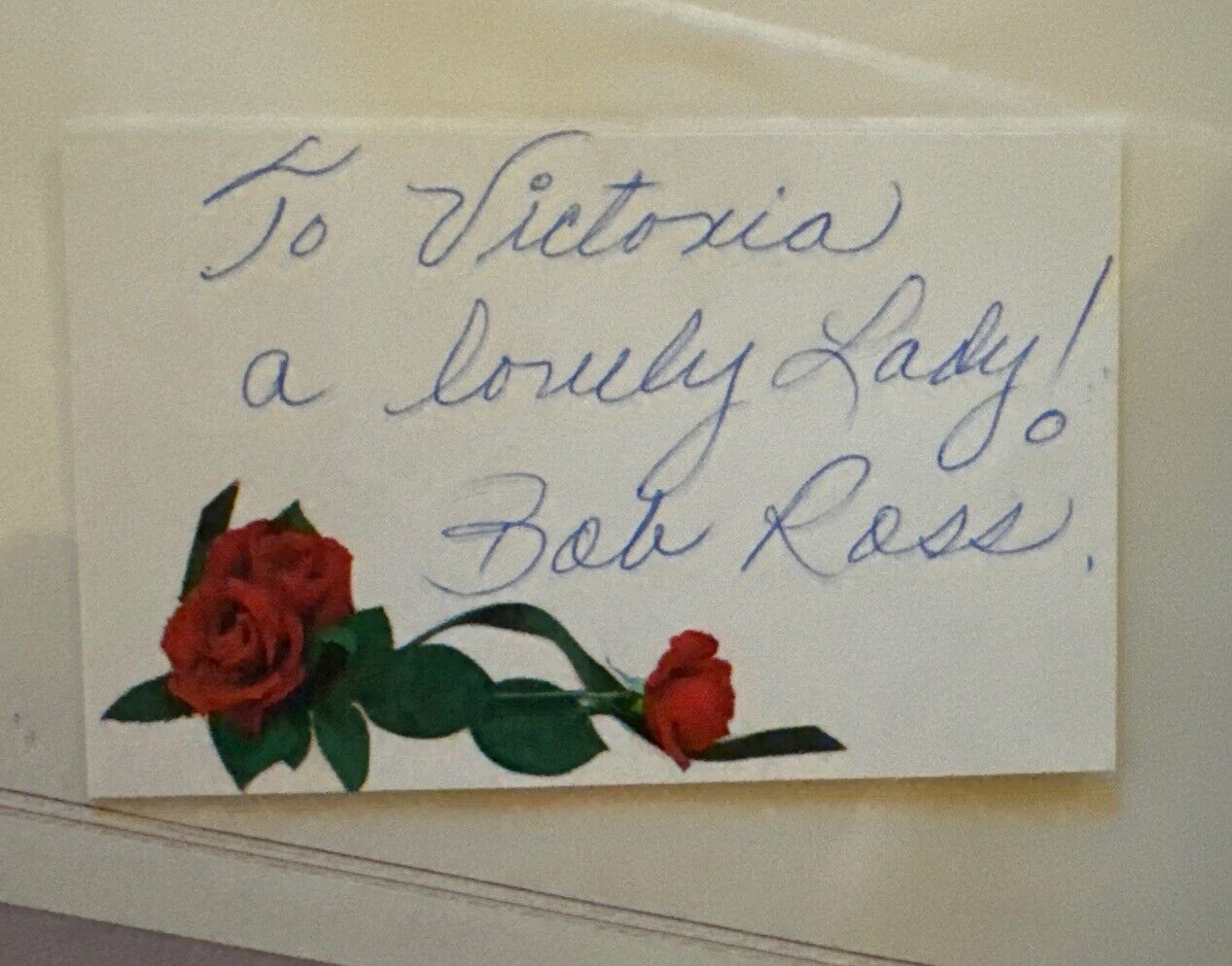 Bob Ross signed Note To Victoria ( Ed) McMahon With Provenance Look
