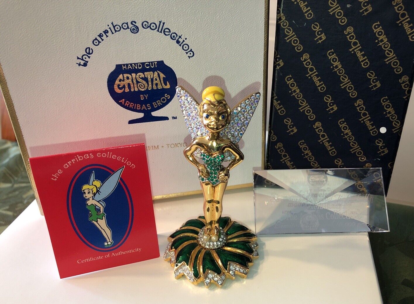 Arribas Bothers Disney Swarovski Jeweled Tinkerbell LE Of 10000 Figure + Plaque