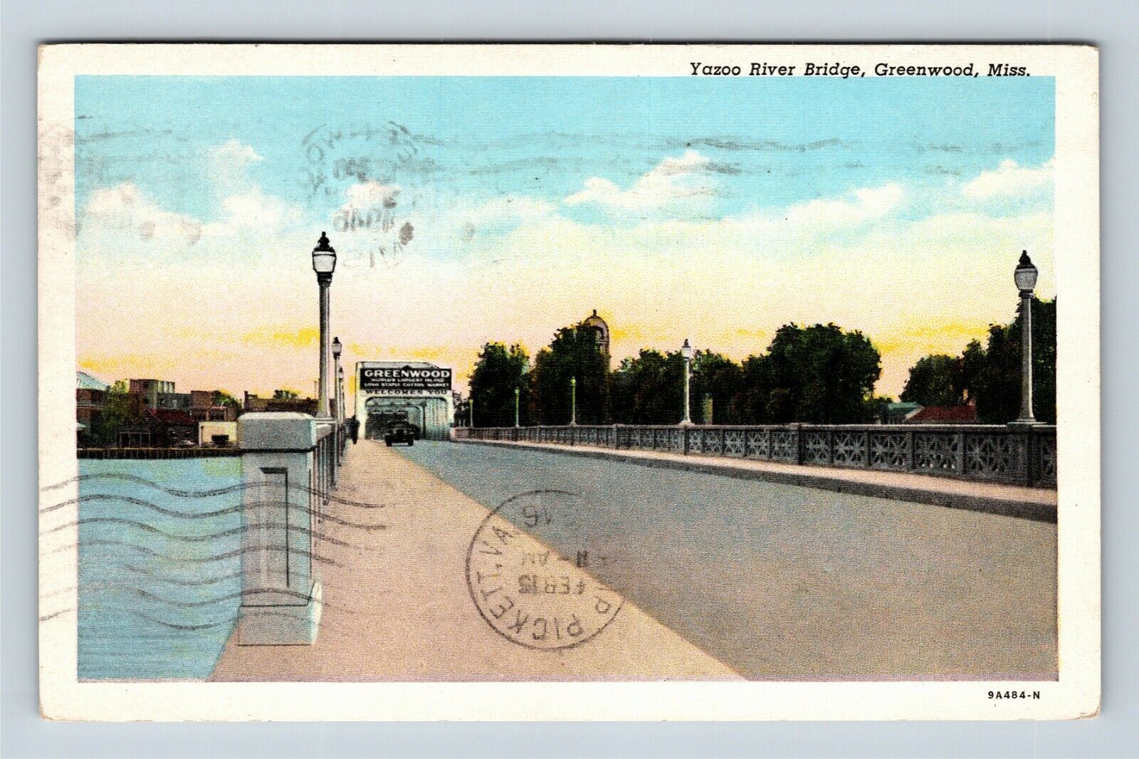 Greenwood MS, Yazoo River Bridge, Mississippi c1946 Vintage Postcard