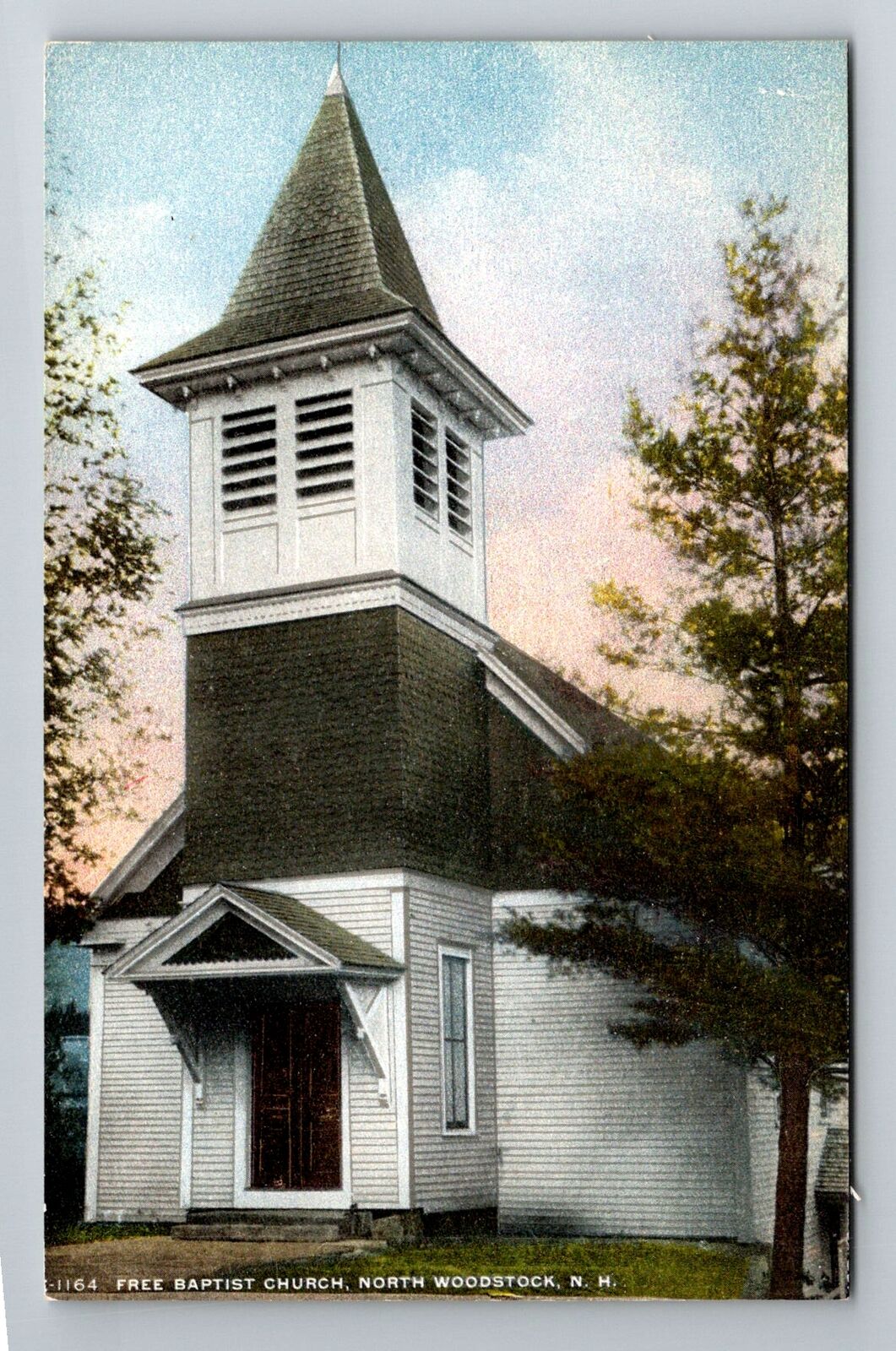 North Woodstock NH-New Hampshire, Free Baptist Church Religion Vintage Postcard