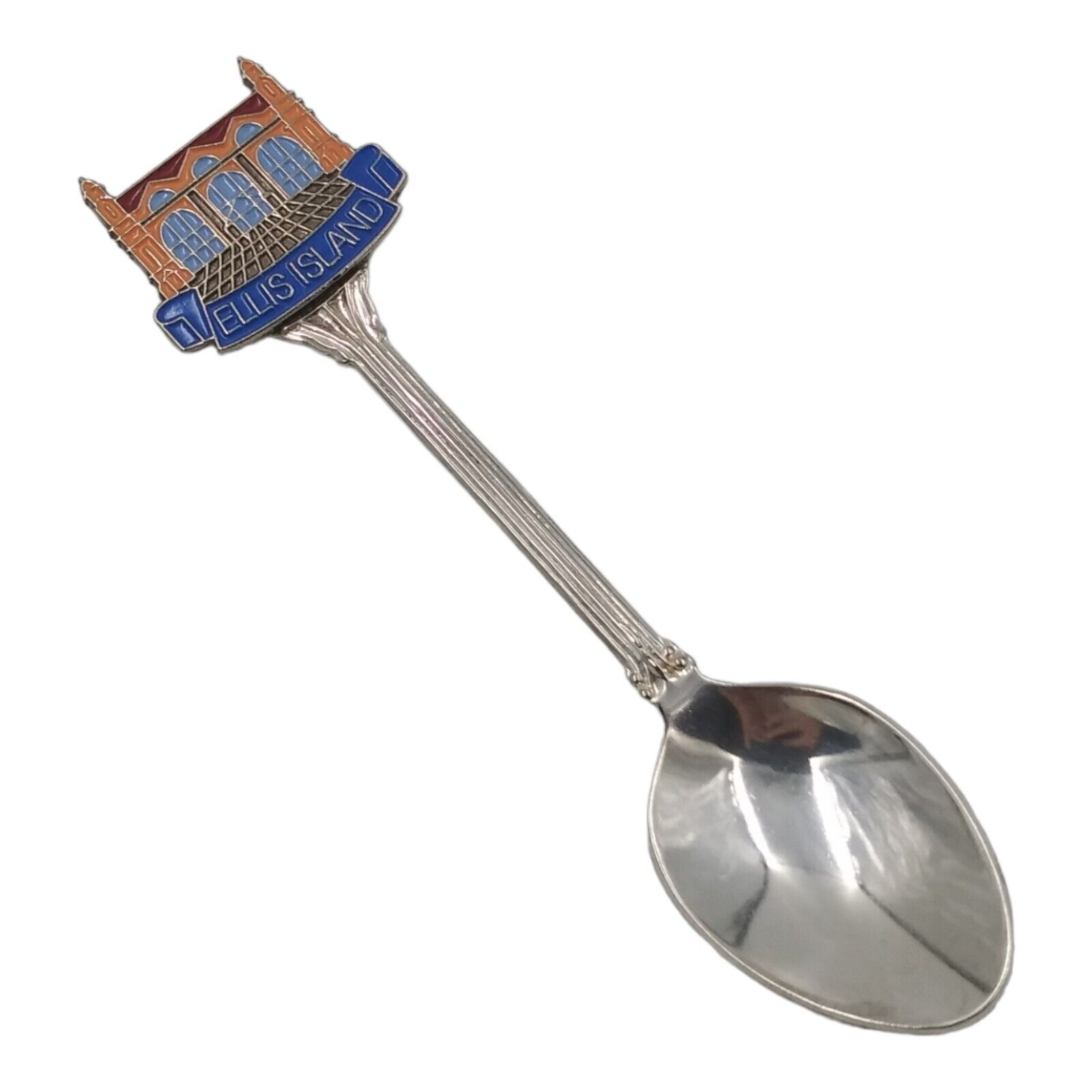 Vintage Ellis Island New York Souvenir Spoon Enamel