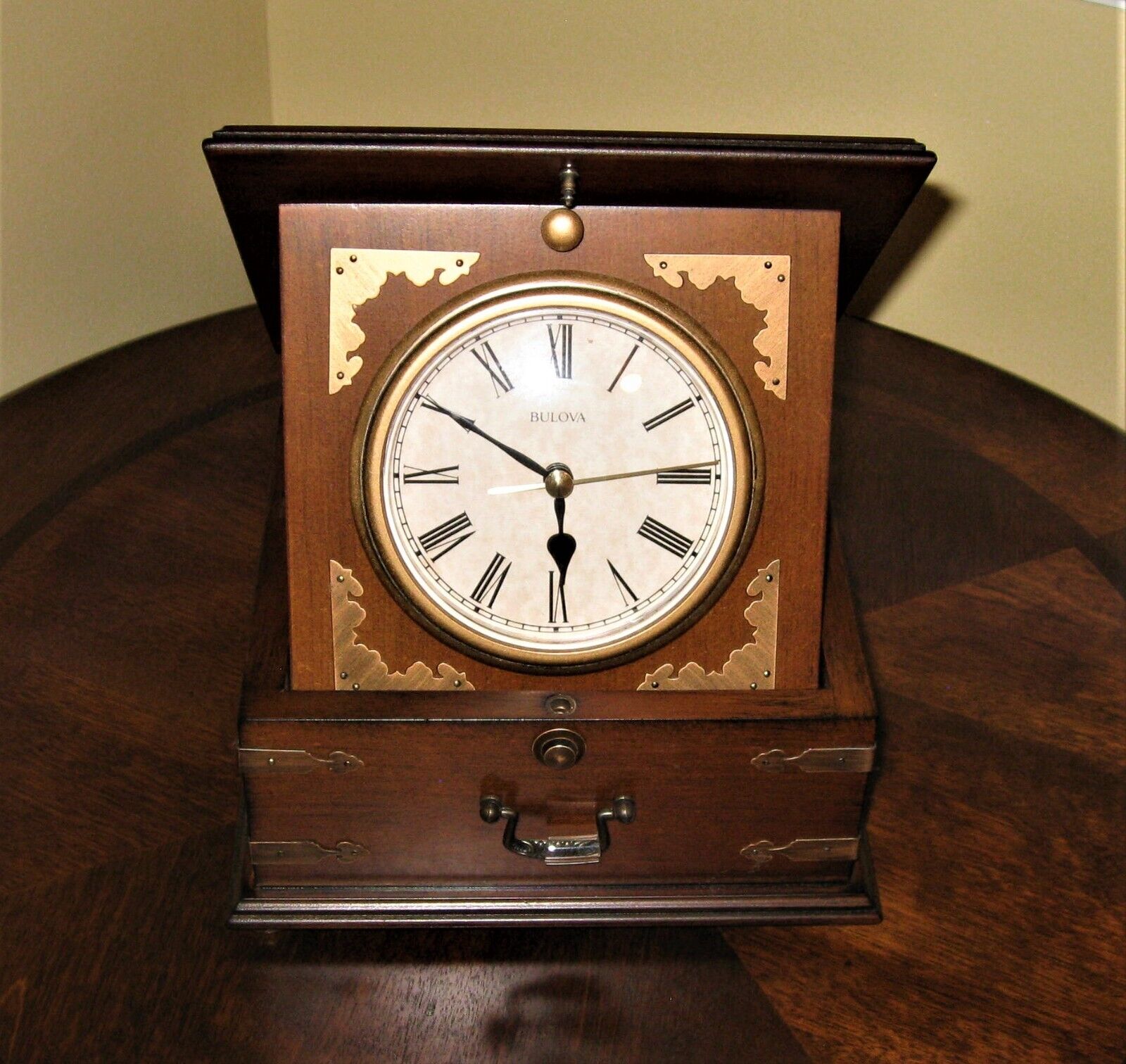 Vintage Bulova Treasure Box Table Clock 7.5
