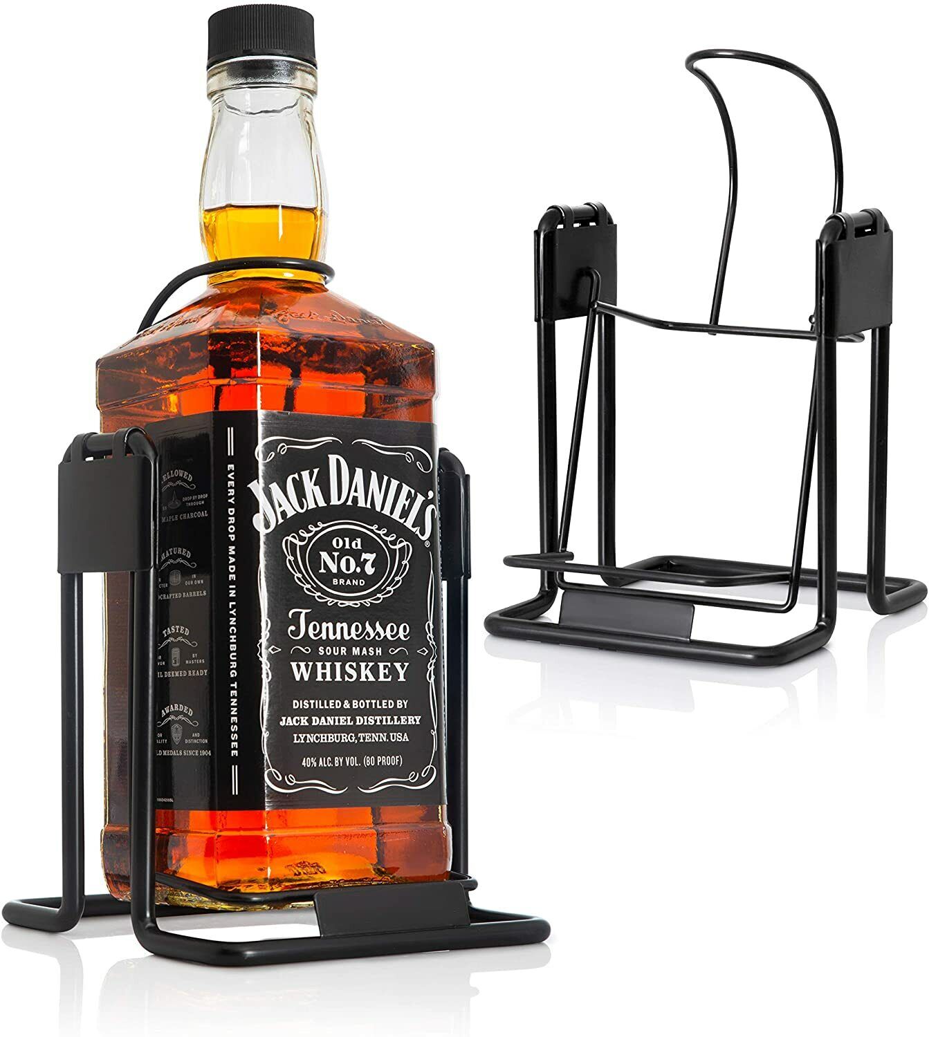 Liquor Jack Daniels 1.75L Bottle Cradle Holder Swing Pour Server Caddy Display 