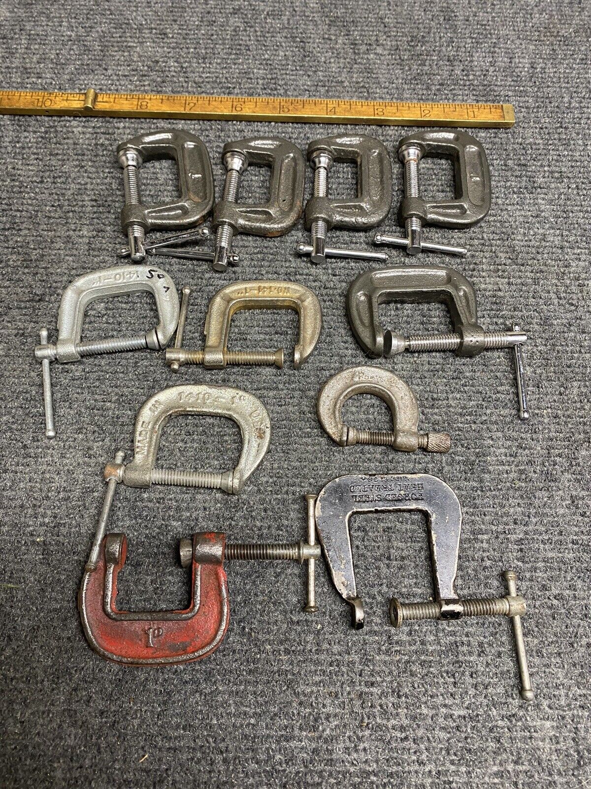 (11) Vintage Small C Clamps Mixed Sizes And Brands