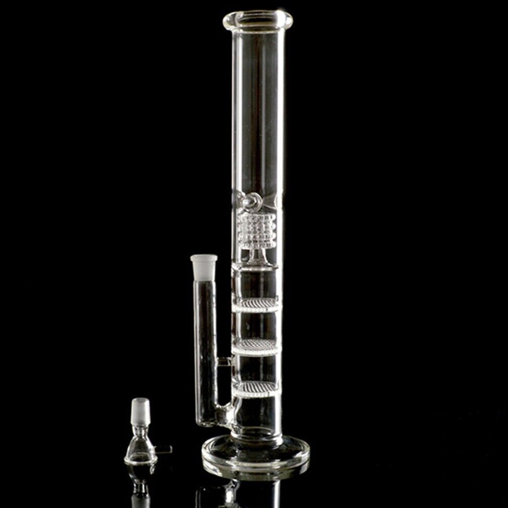 16inch Glass Bong Clear Smoking Hookah Thick Perc Glass Water Pipe with 18.8mm