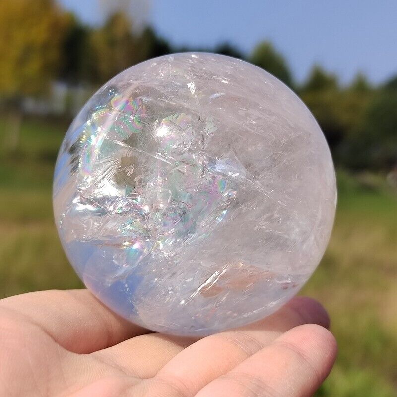 410g Top Natural clear quartz ball quartz crystal sphere healing gem WQ100
