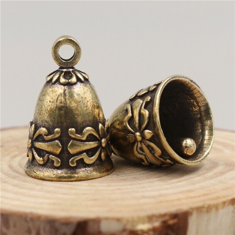 2Pcs Of Brass Small Bell Pendant Keychain Wind Chime For Wealth And Safety*