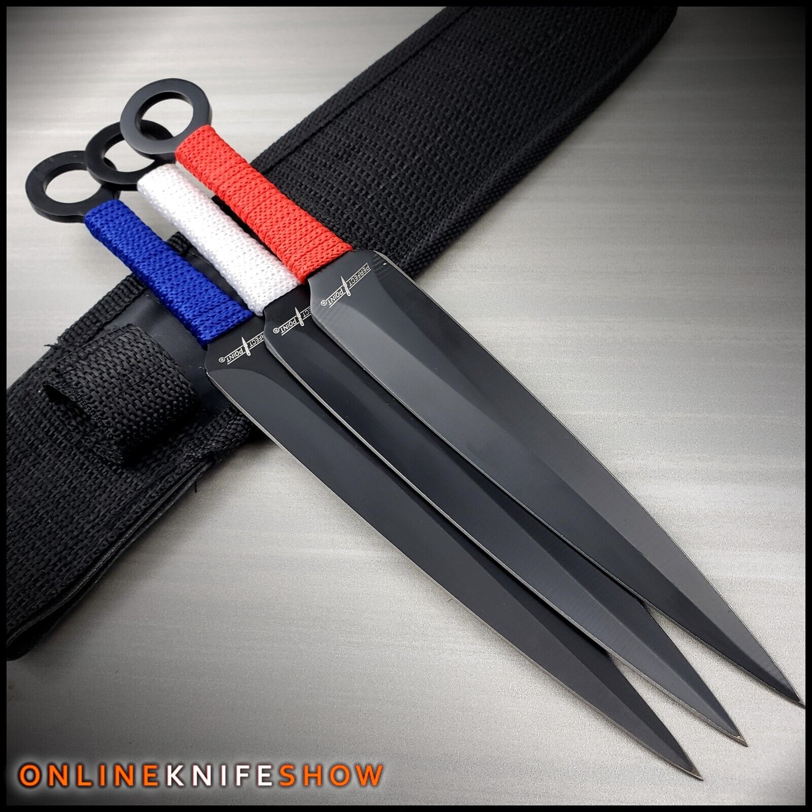 3 PC Ninja Hunting KNIVES Tactical Combat AMERICAN Kunai Throwing Knife NEW Set