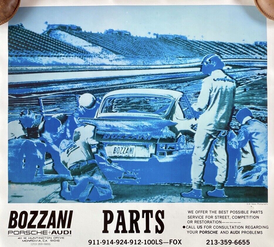 Bozzani PORSCHE Audi Dealer Parts Poster 1977 Calendar 911 914 912 924 100LS Fox