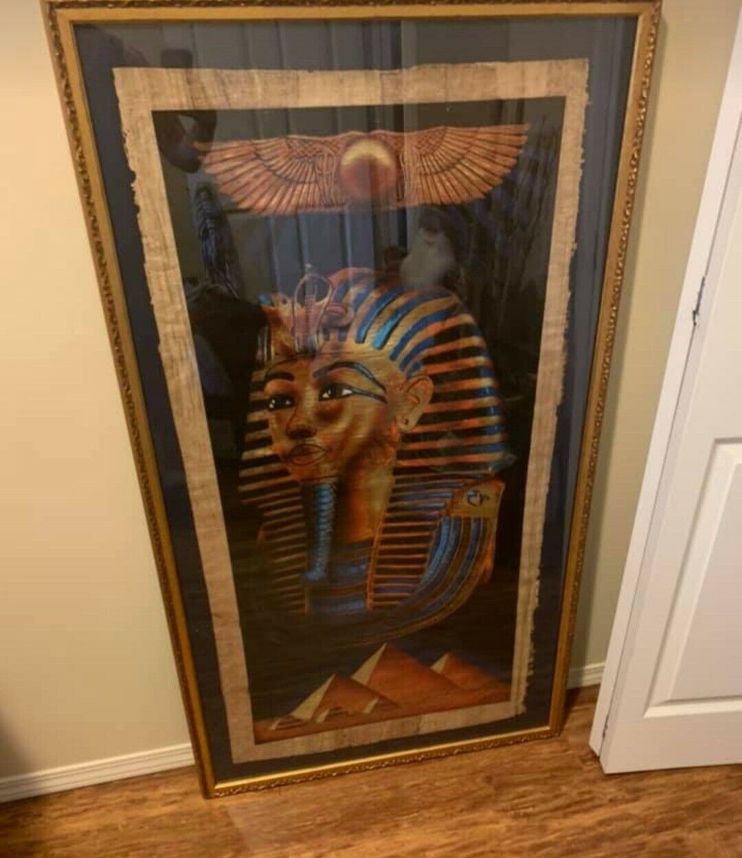 Ancient egyptian papyrus Framed King-tut 