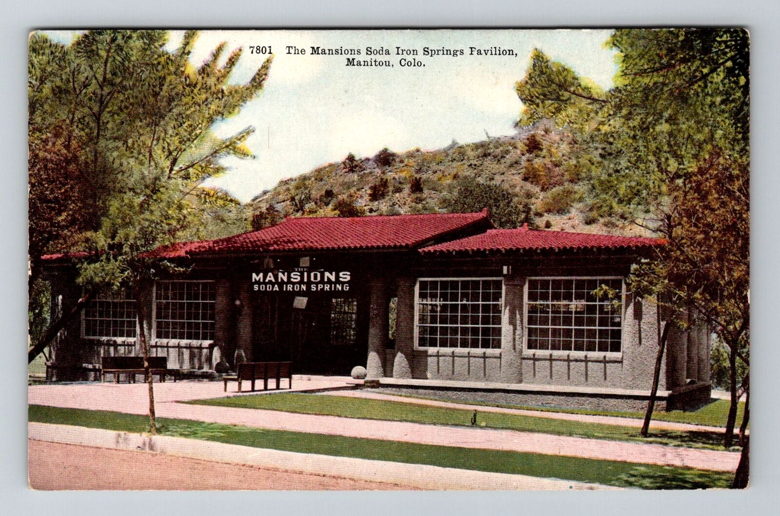 Manitou Springs CO-Colorado, Mansions Soda Iron Springs, Vintage Postcard