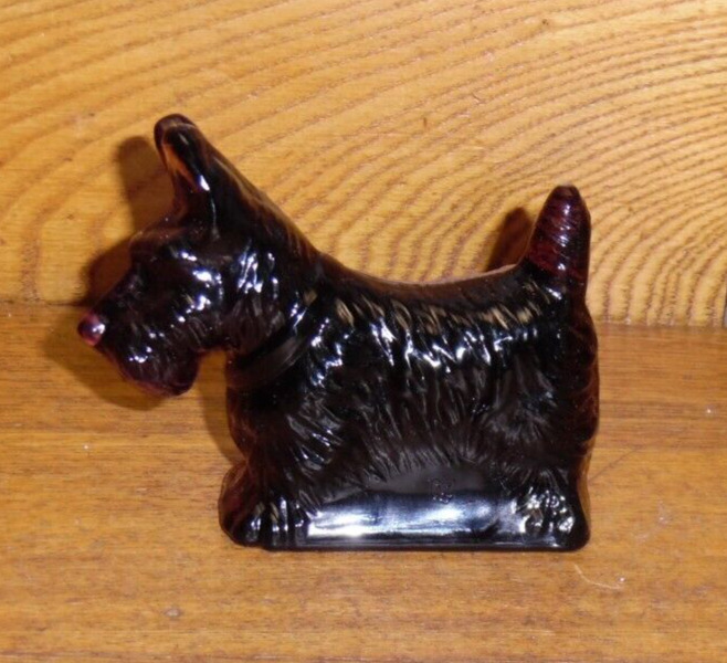 Mosser #196 Amethyst Glass Scottie Dog Figurine - 4\