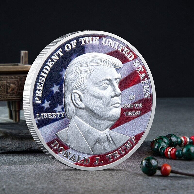 10 Pcs President Donald Trump EAGLE Commemorative Novelty Coin Silvery