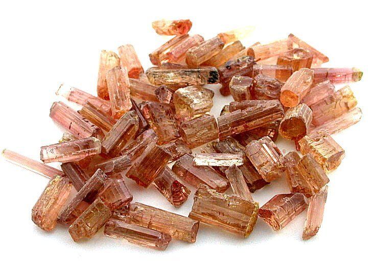 50 Grams Peach Golden Tourmaline Crystals Facet Cab  Gem Gemstone Rough EC3