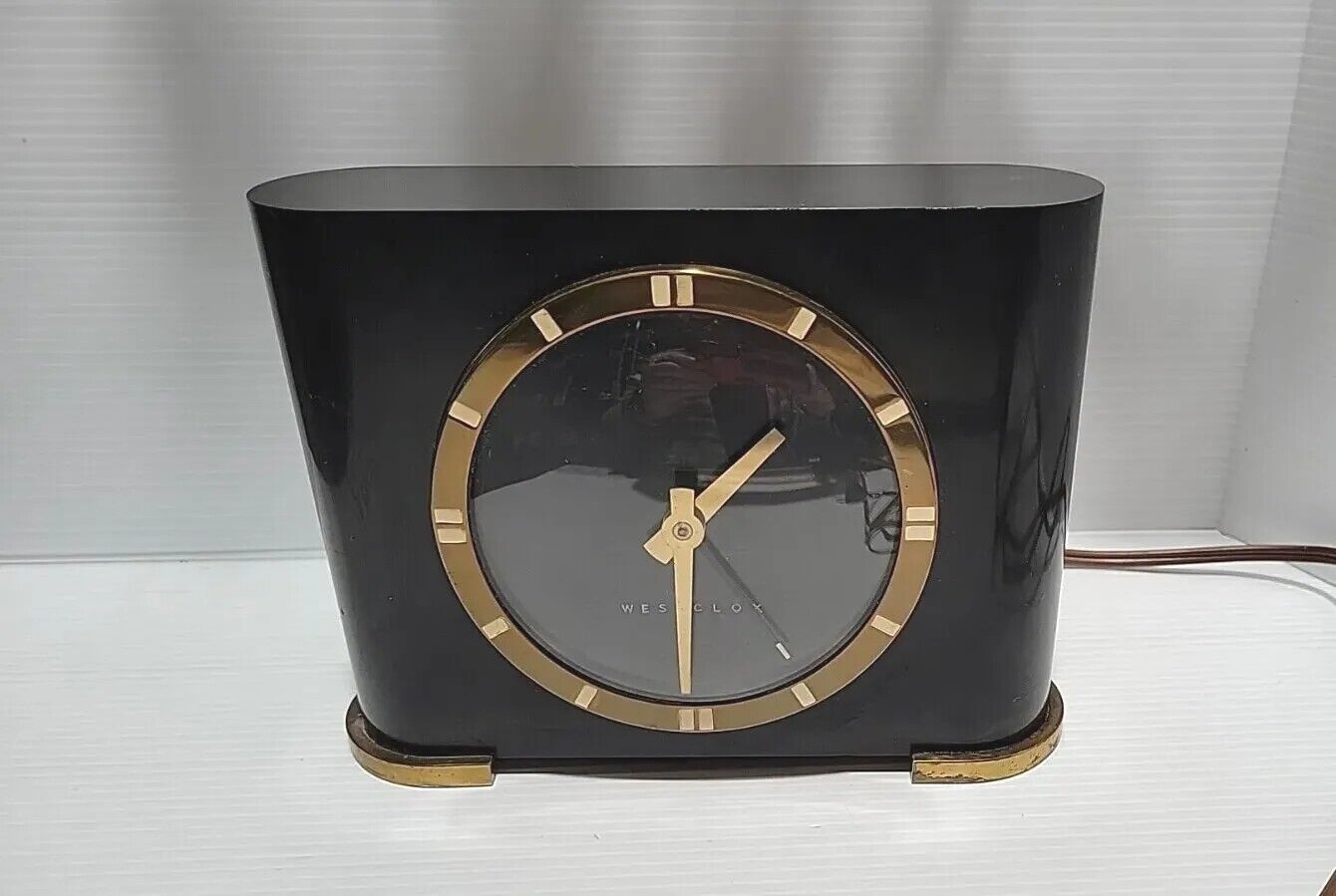 Westclox 1930's Art Deco Ben Franklin  Electric Mantle Clock 6 ft Cord Bakelite 