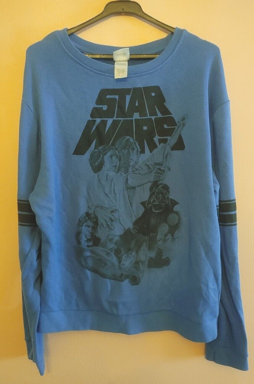 Vintage 2000s Star Wars Blue Crewneck Luke Leia Pre Disney Early  A New Hope y2k