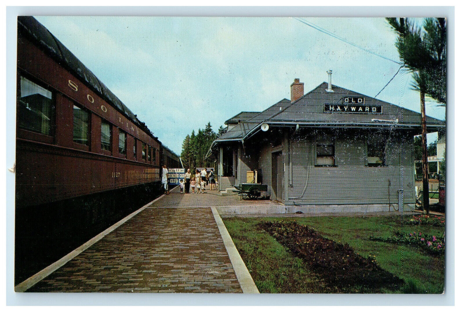c1950s Depot, Old Hayward at Historyland Hayward Wisconsin WI Postcard
