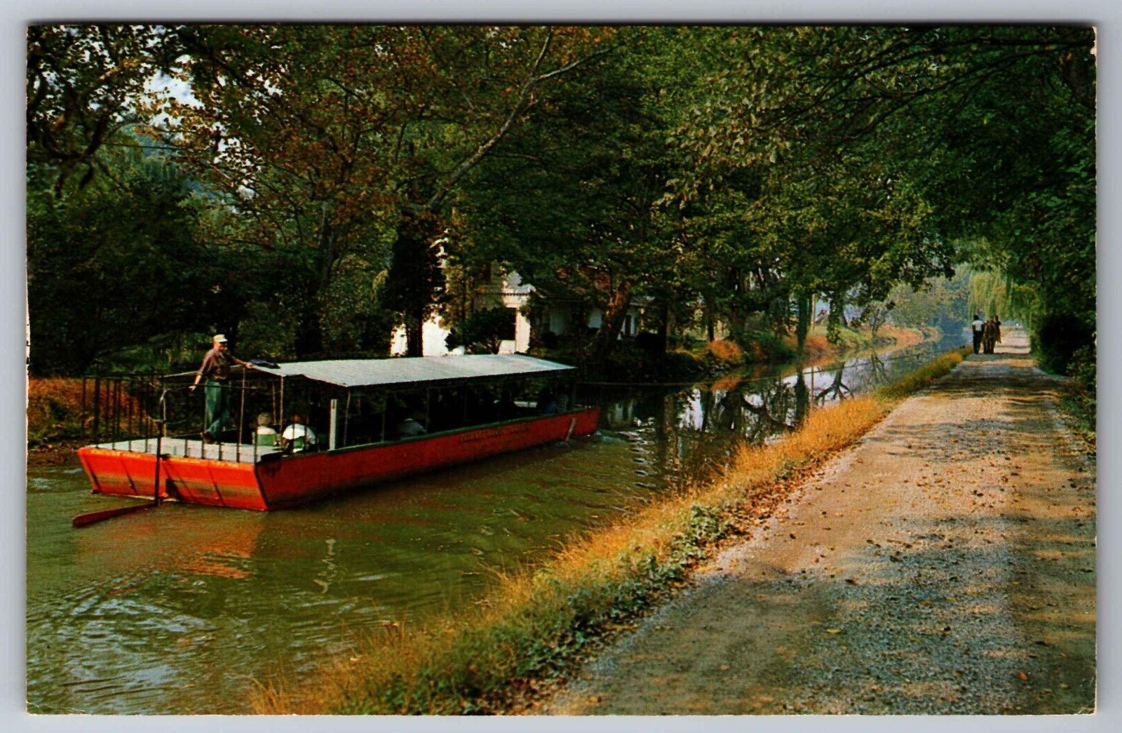 Postcard  Barge Ride Delaware Canal New Hope Bucks County Penna.    A 23