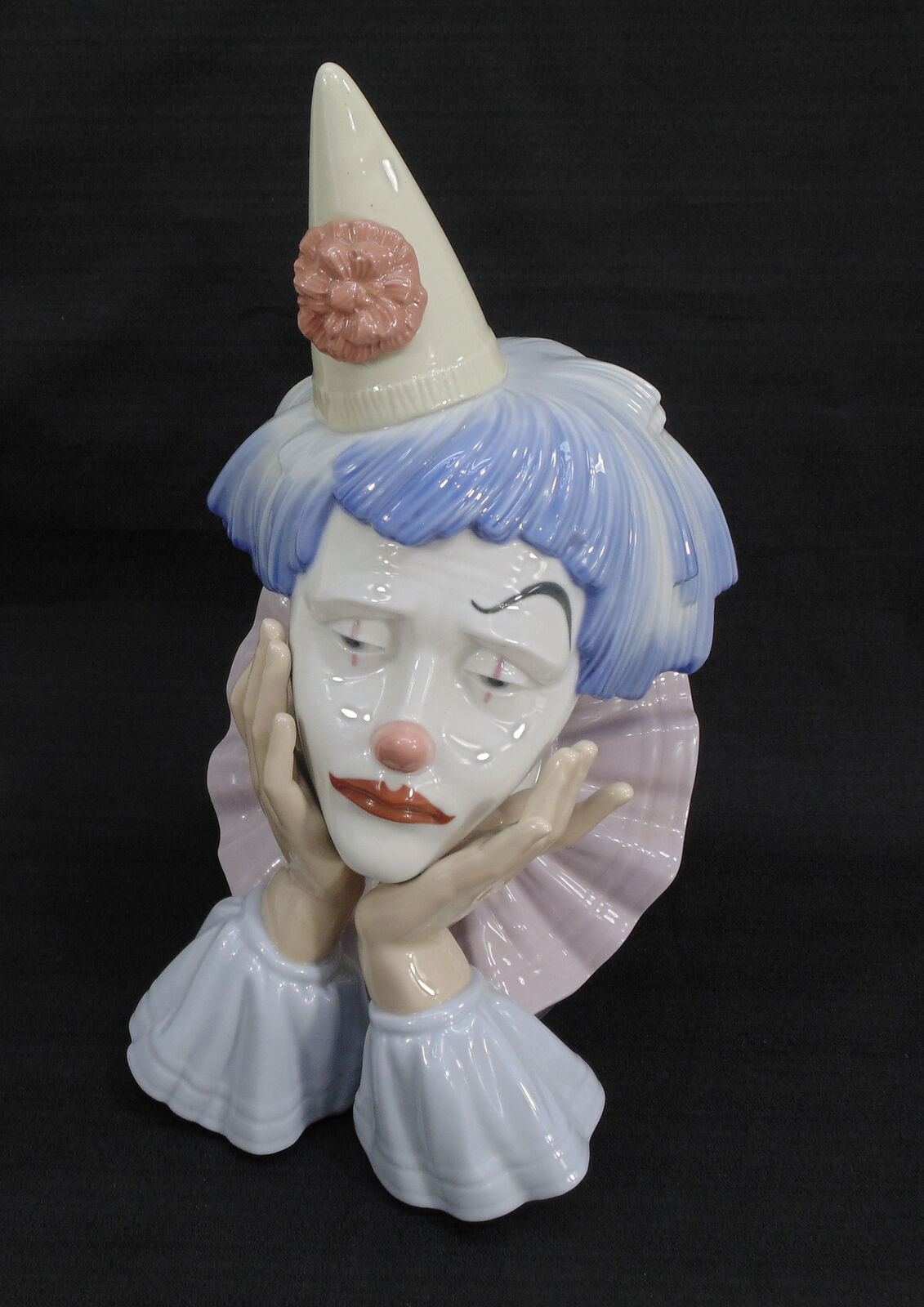 Vintage Lladro Sad Clown Jester Head Bust Statue Figurine #5129 Retired 12\