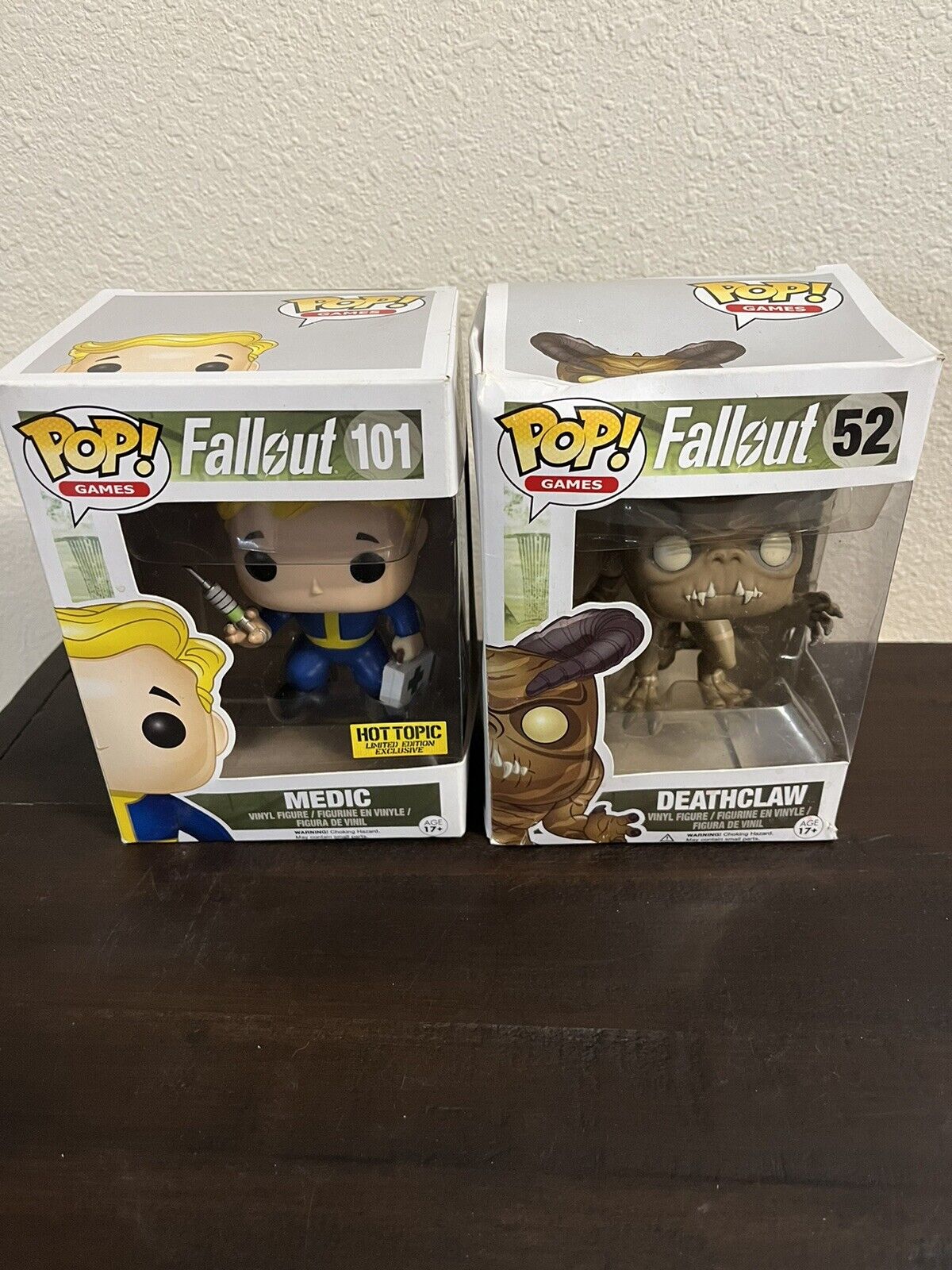 Funko Pop Vinyl: Fallout - Deathclaw #52 and Medic #101 Hot Topic Exclusive