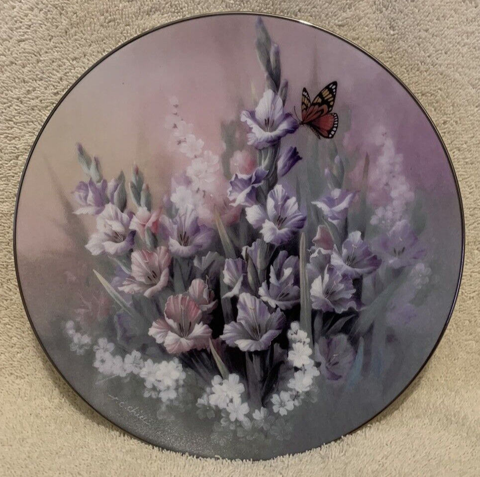 1991 Bradford Exch Ruby Elegance Butterfly 4th Issue Jewels Of The Flowers Plate
