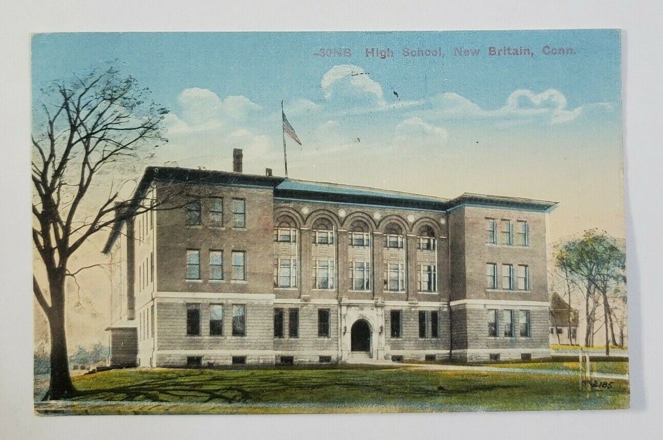 New Britain High School ~ New Britain, CT. - Posted Postcard 1915 - CONNECTICUT