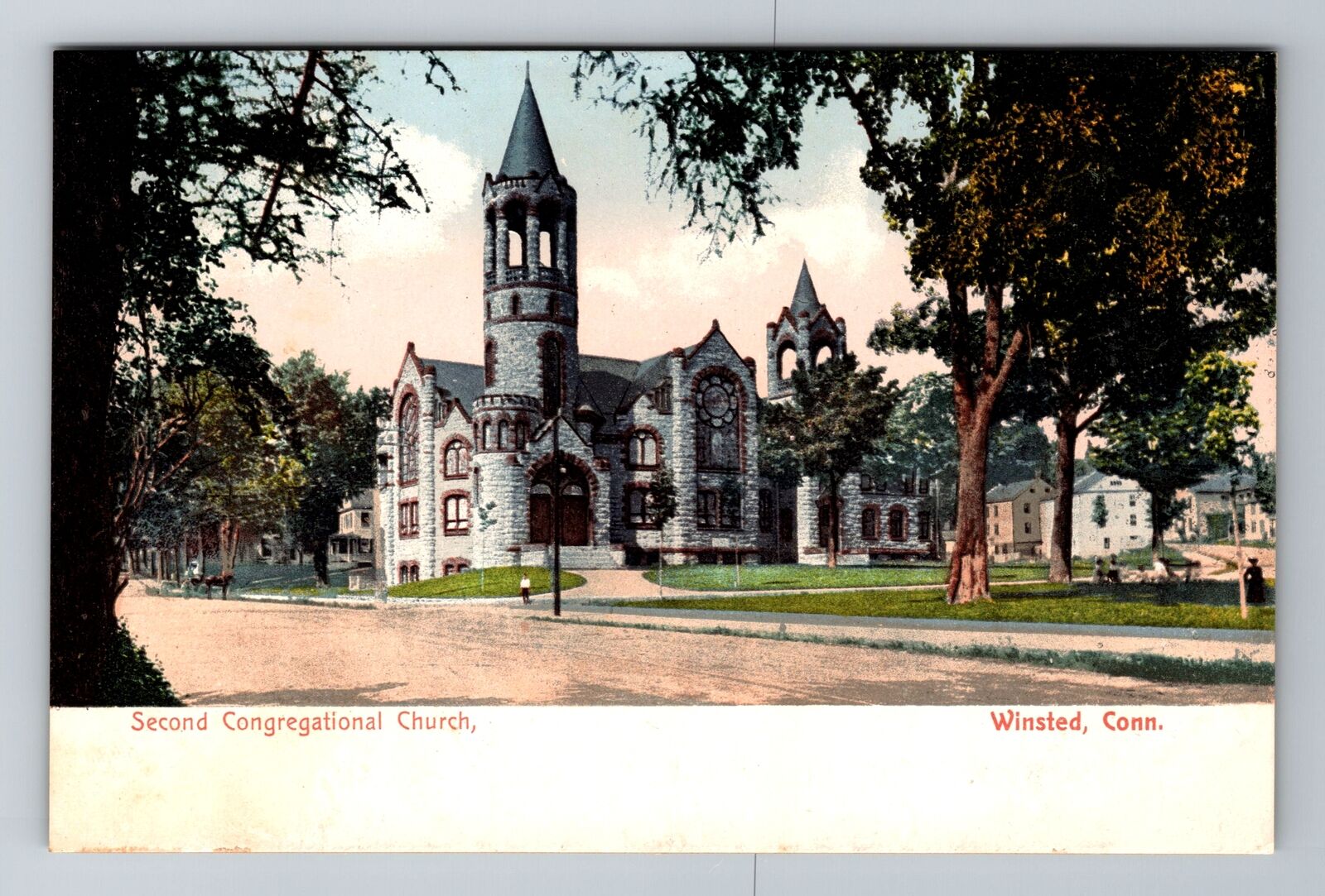 Winsted CT-Connecticut, Second Congregational Church, Religion Vintage Postcard