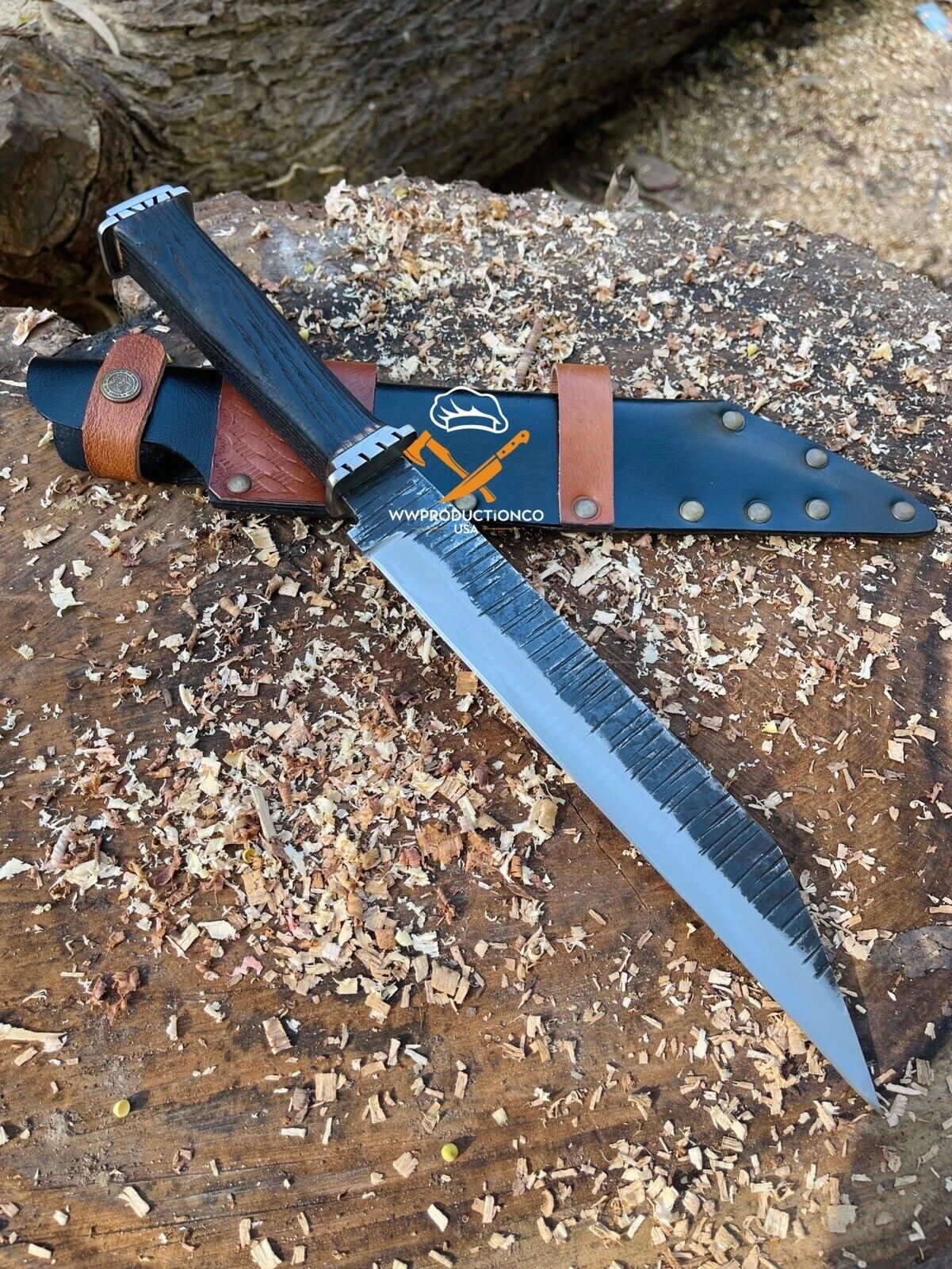 Custom Handmade Carbon Steel Blade Survival Seax Knife | Hunting Knife | Camping