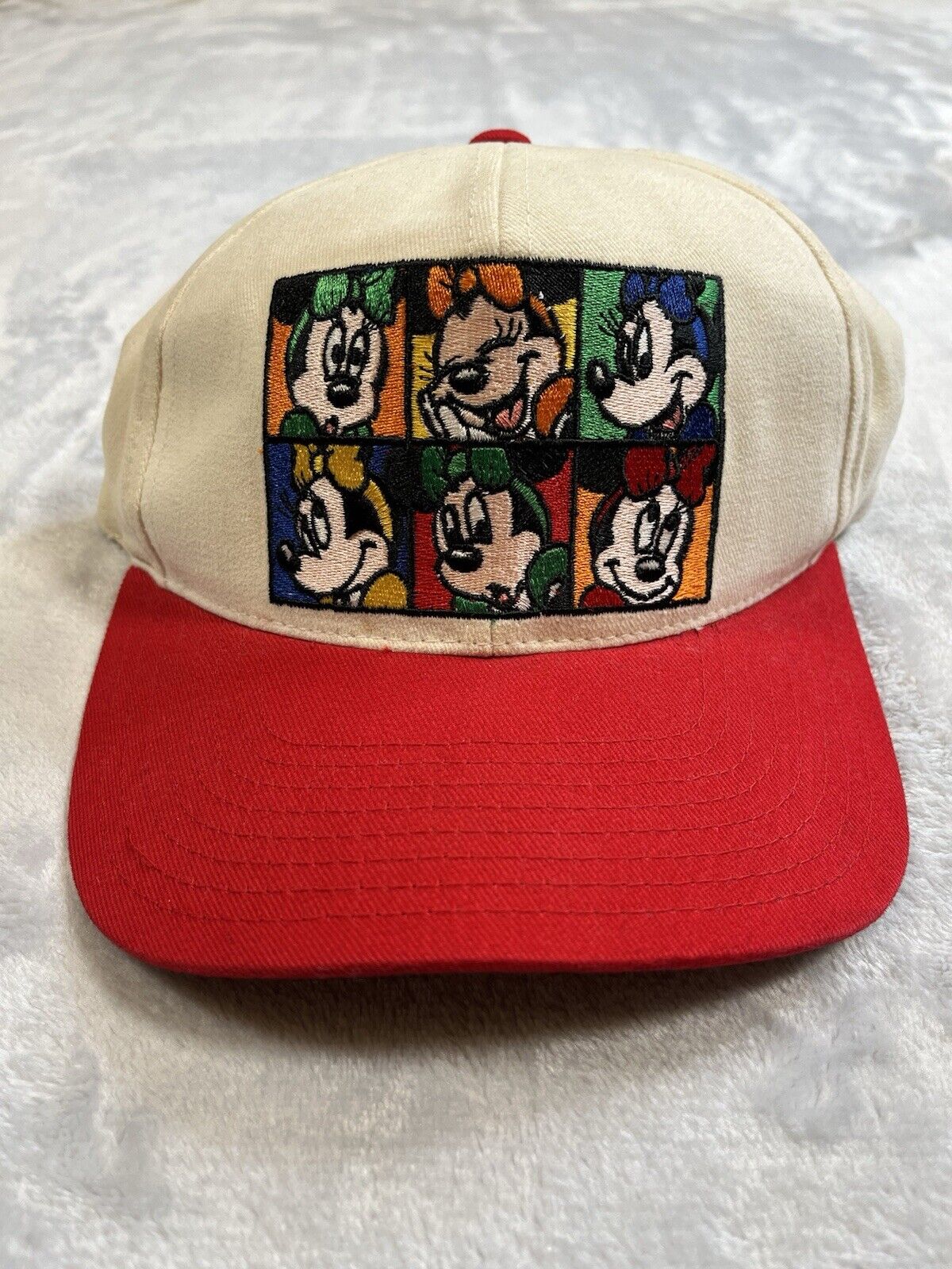 DISNEY Goofy’s Hat Co. Minnie Mouse Collage Emotions Vintage SnapBack Hat 90s