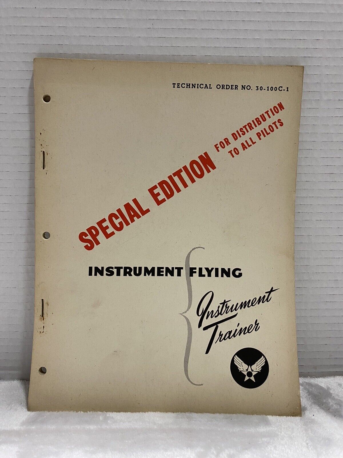 W.W. II 1943 Instrument Flying Instrument Trainer Special Edition NO. 30-100 C-1