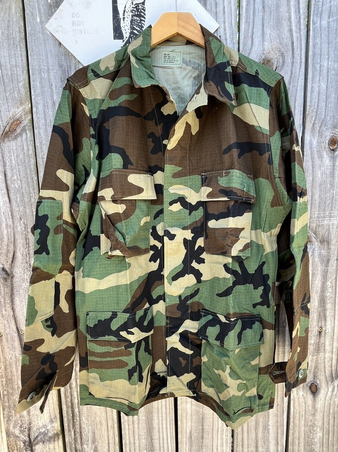 M81 Woodland BDU Shirt Ripstop Small Long 1985 Early Style Unissued 100% Cotton