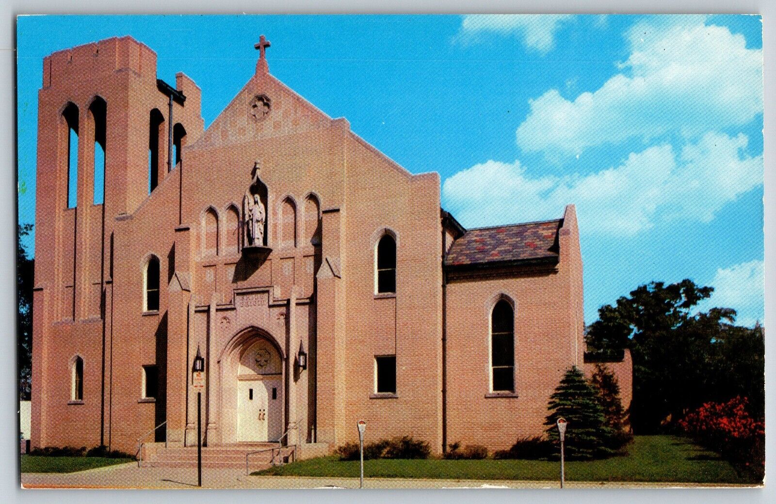 Michigan MI - Beautiful View Of Church Of St. Brigid - Vintage Postcard