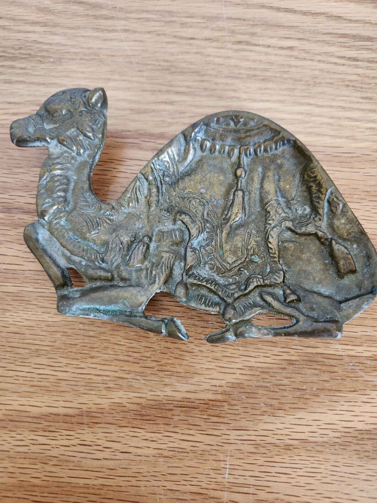 Vintage Brass Camel Trinket Dish Ash Tray Ashtray Heavy Molded 
