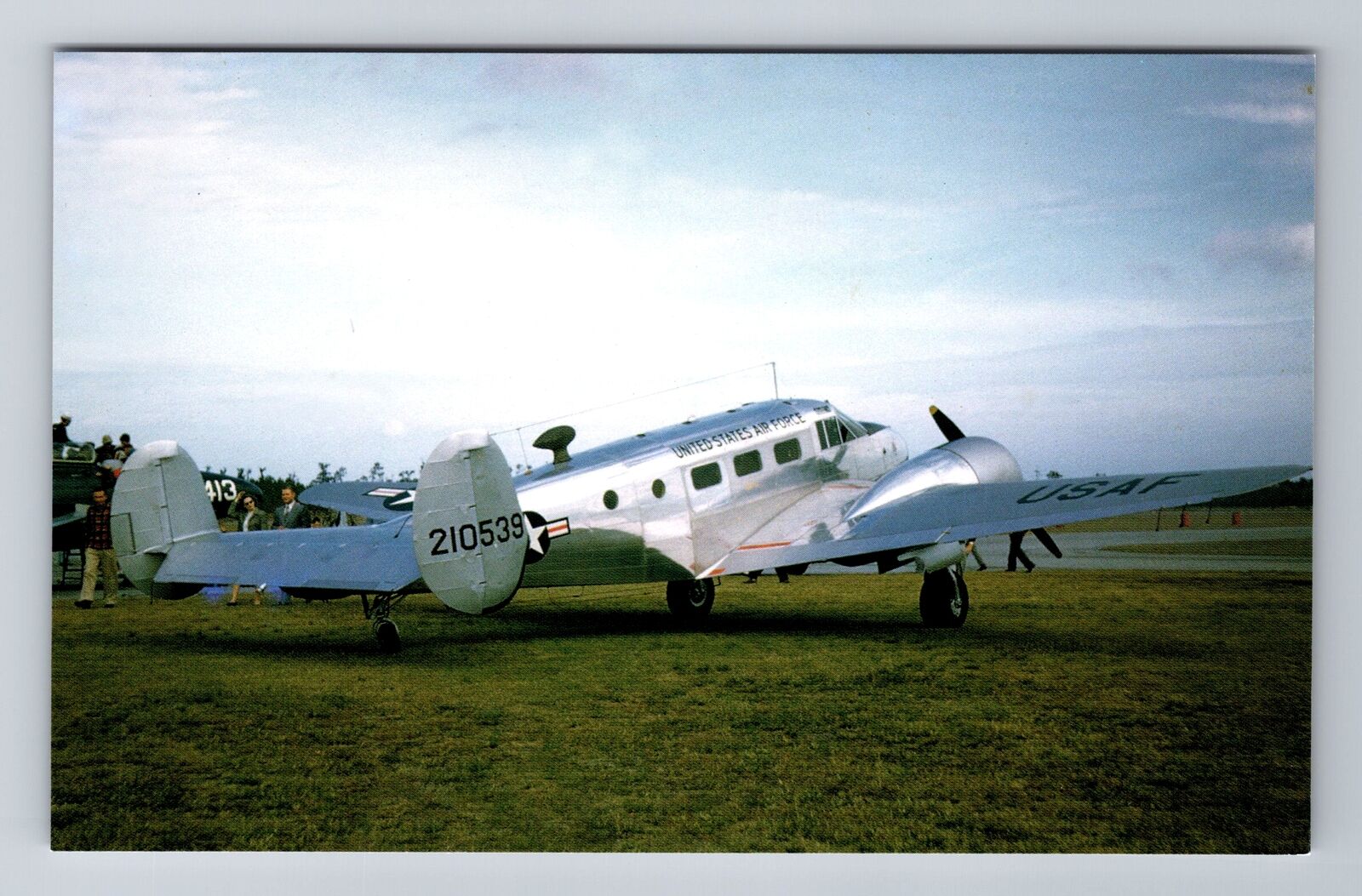 Twin Beech AT-11, Airplane, Transportation, Antique Vintage Souvenir Postcard
