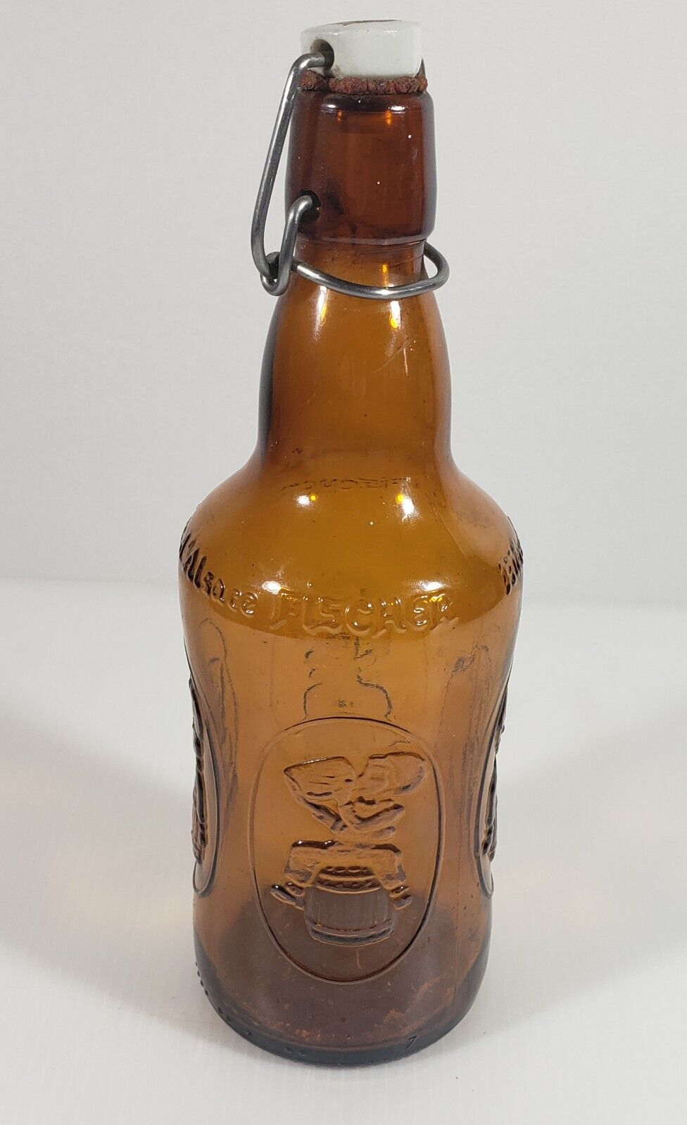 Vintage Fischer Biere d\'Alsace Brown Empty Bottle French France