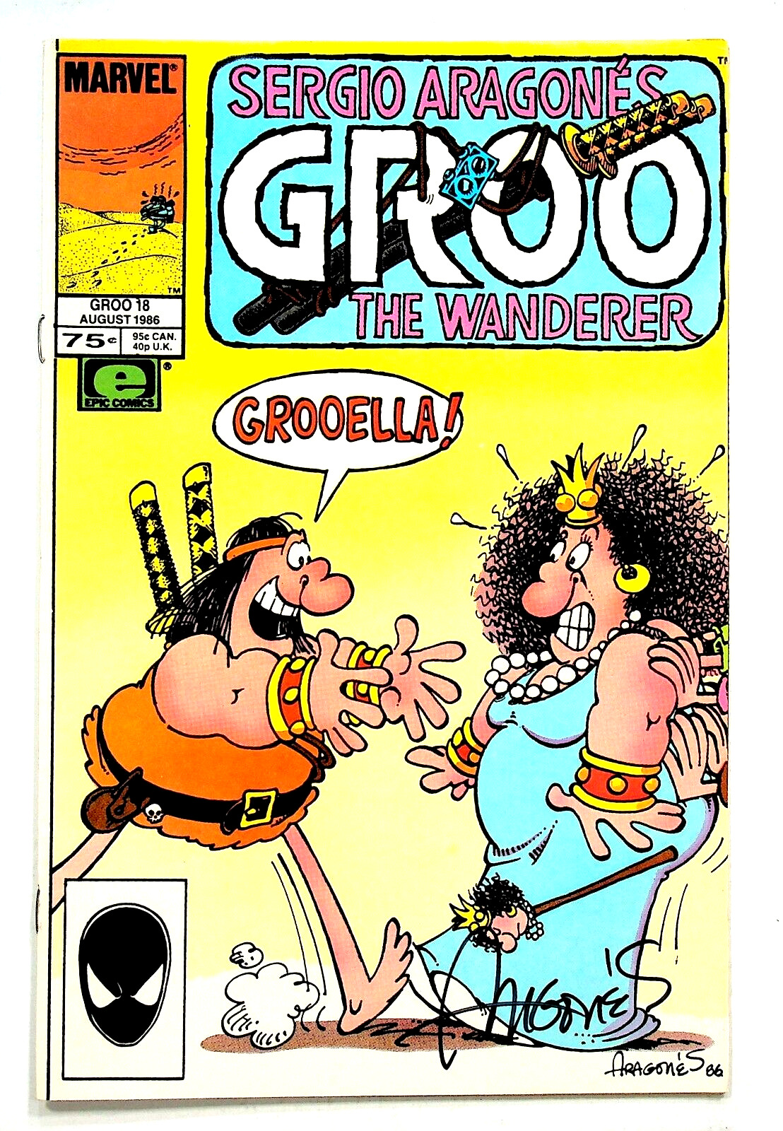 Groo the Wanderer #18 Signed by Sergio Aragones Marvel Epic Comics