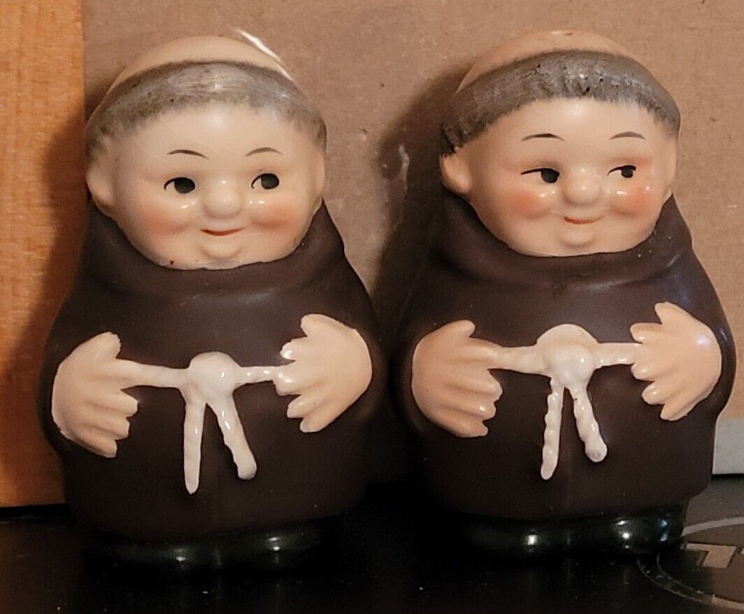 Vintage Goebel Two Monks Pair Of Salt And Pepper Shakers