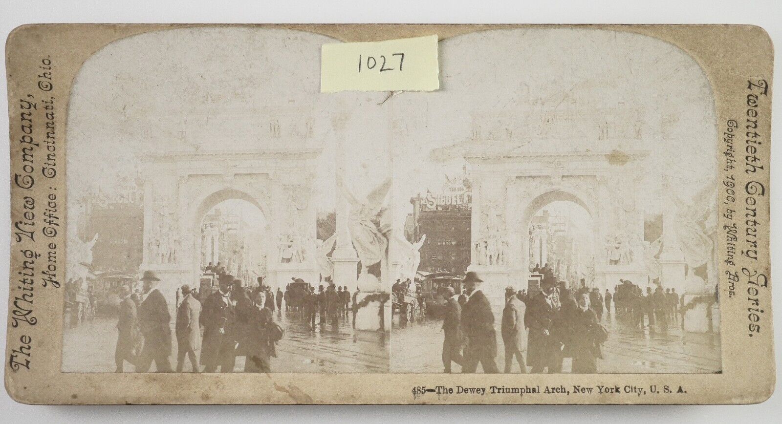 Dewey Triumphal Arch New York City - 1900 Stereoview 485 Whiting - BL1027