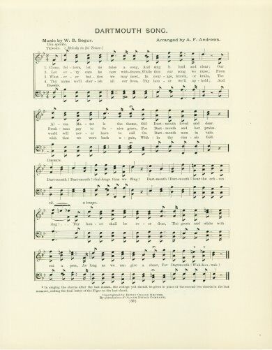 DARTMOUTH COLLEGE Song c 1903 \