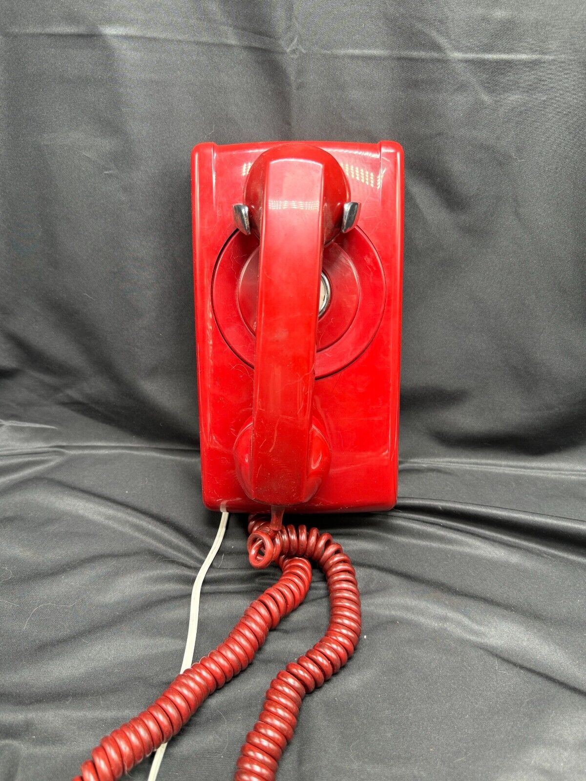 Vintage Red Hot Line Wall Phone By Wisconsin Telephone Co. & Bell Systems Works