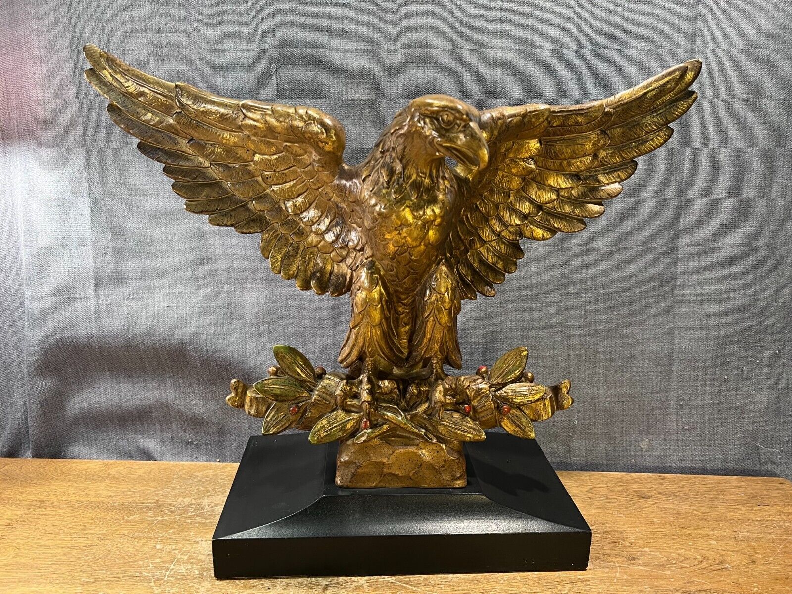 Vintage Chapman Gold Eagle Lamp Sculpture Bicentennial Rare Antique Americana
