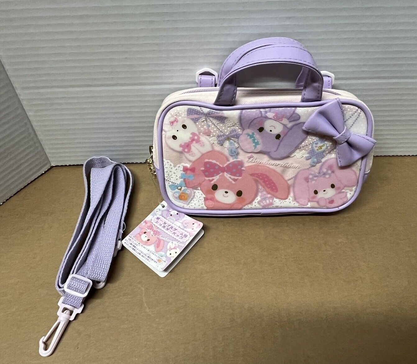 Sanrio Smiles Bonbonribbon Sugar Handbag Purse W/ Shoulder Strap Vinyl Cloth  D4