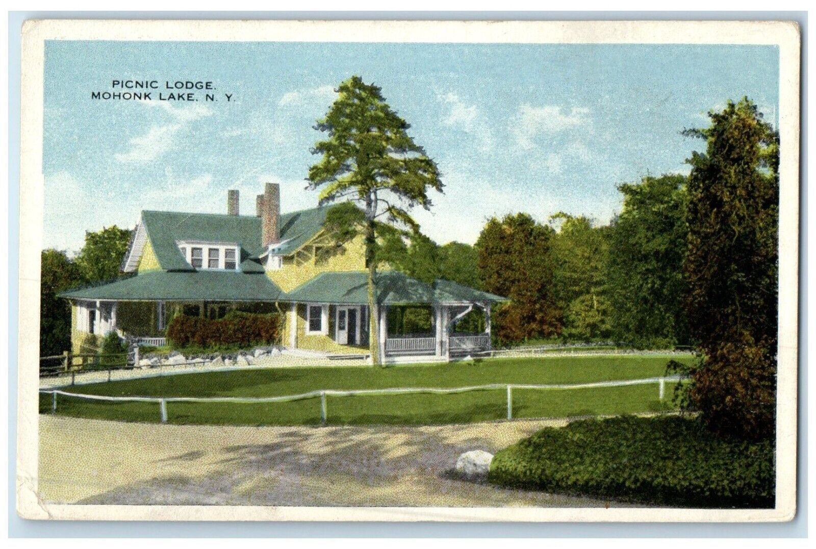 c1930\'s Picnic Lodge Motel Mohonk Lake New York NY Unposted Vintage Postcard