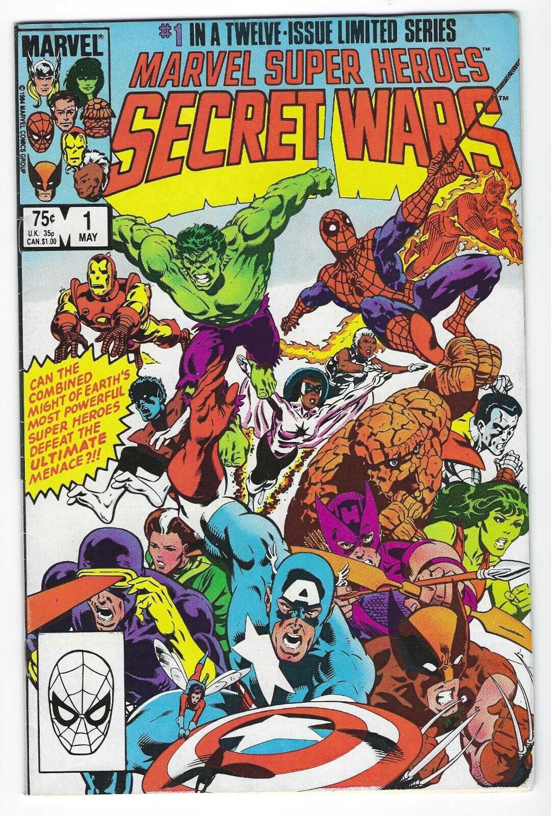 Marvel Super -Heroes Secret Wars #1 Blue Galactus Error Edition Fine