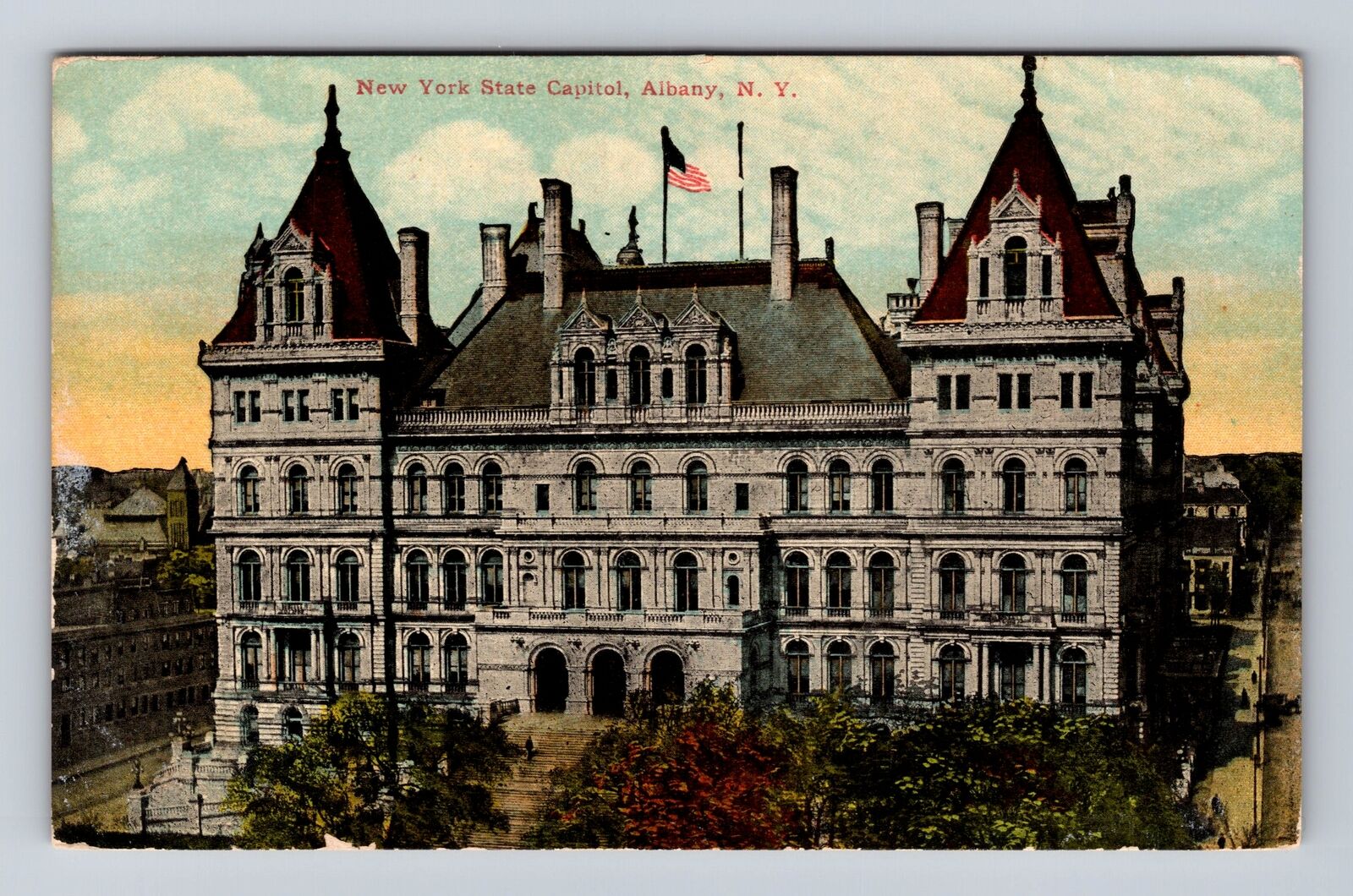 Albany NY- New York, New York State Capitol, Antique, Vintage Souvenir Postcard