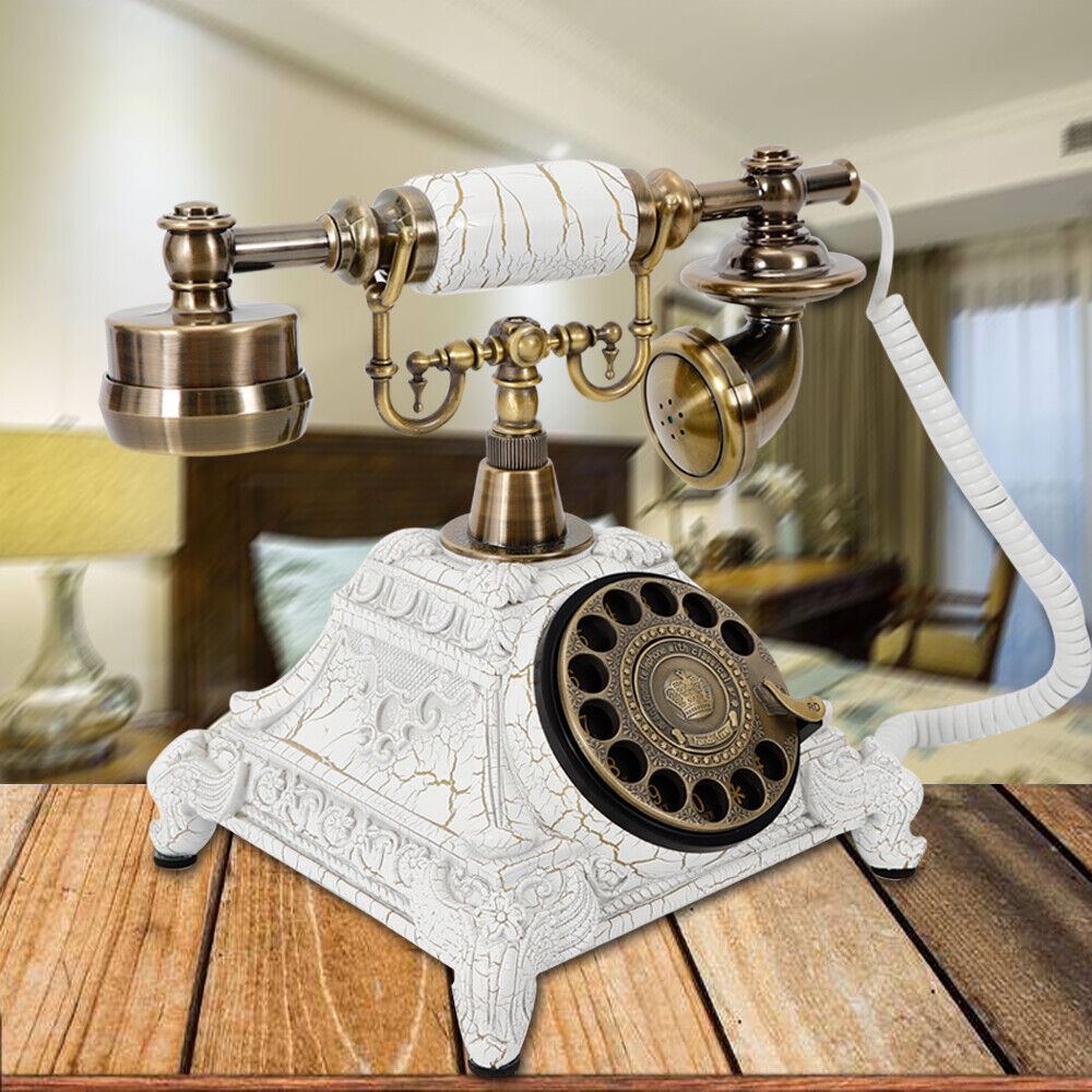 European Style Retro Old Fashioned Rotary Dial Telephone- Hotels Desk Decor