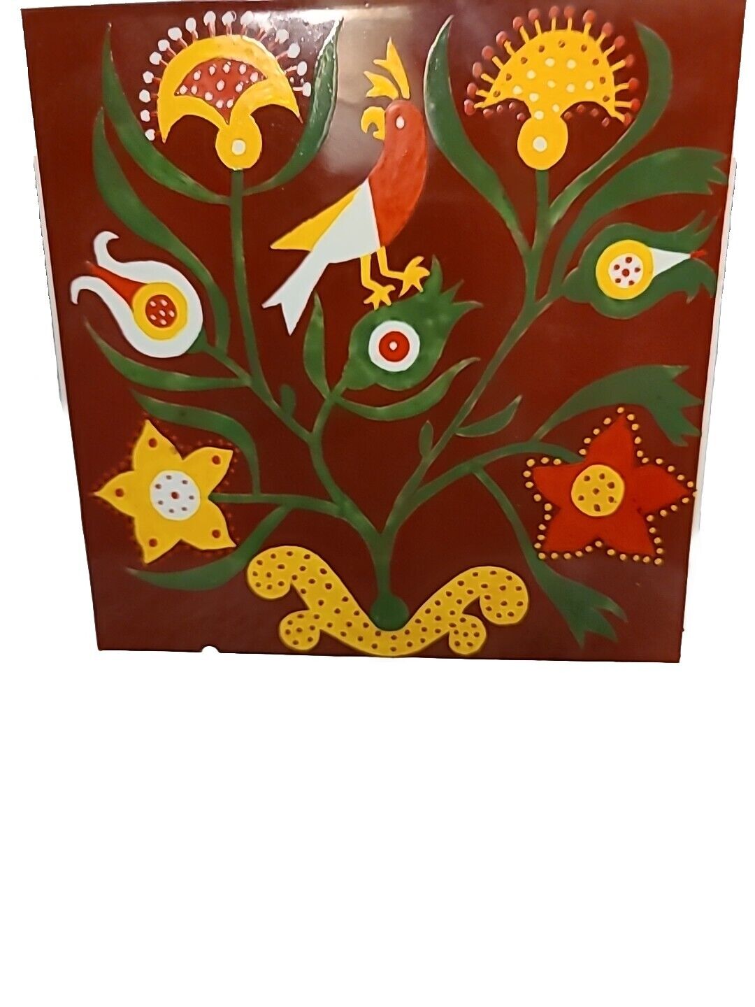 Vintage Polish Cepeliaopole Colorful Folk Art Singed And Stampled On Back