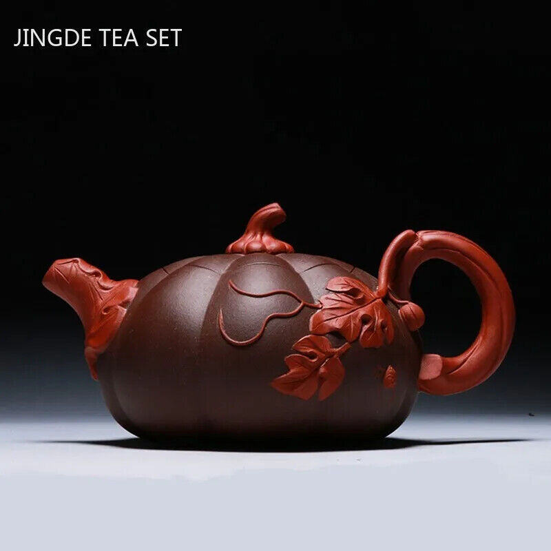 Yixing High Quality Purple Clay Teapot Creative Handmade Pumpkin Tea Kettle 