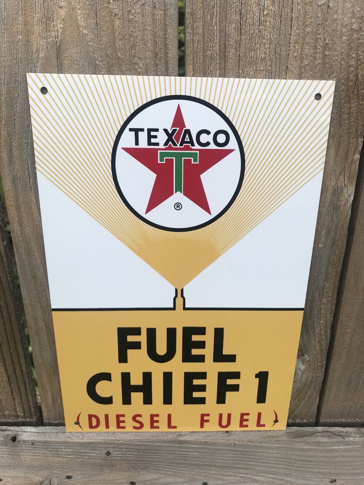 Texaco Fuel Chief Diesel 1 Gasoline metal sign baked Oil Gas Pump Plate