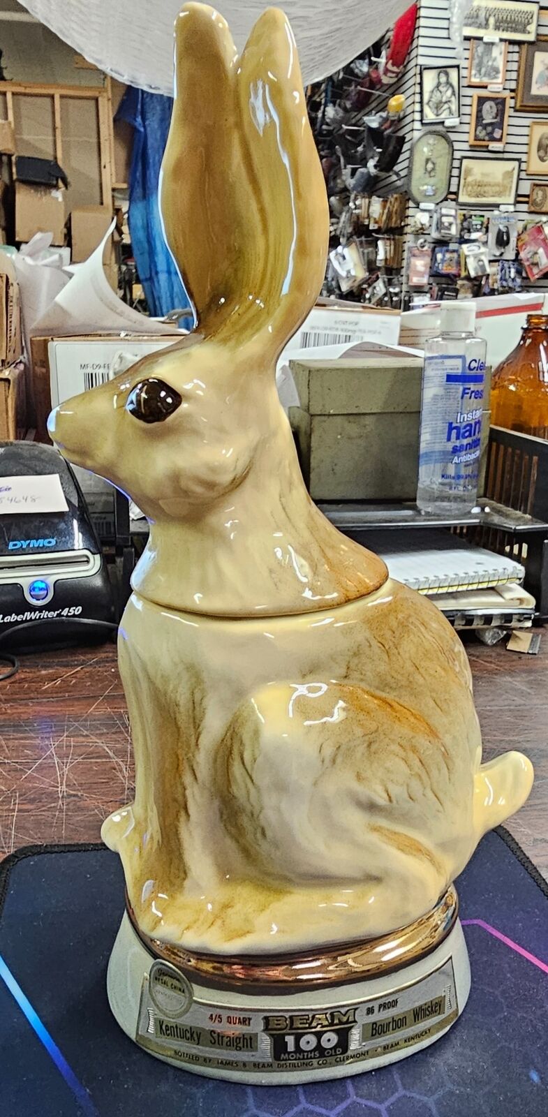 Vtg EMPTY 1971 Jim Beam Texas Jack Rabbit Bunny Odessa Prairie Hare  Decanter #2